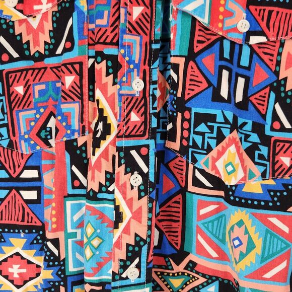 Vintage Frontier Series Button Down Shirt Mens Medium Aztec Southwestern Western - Picture 4 of 9